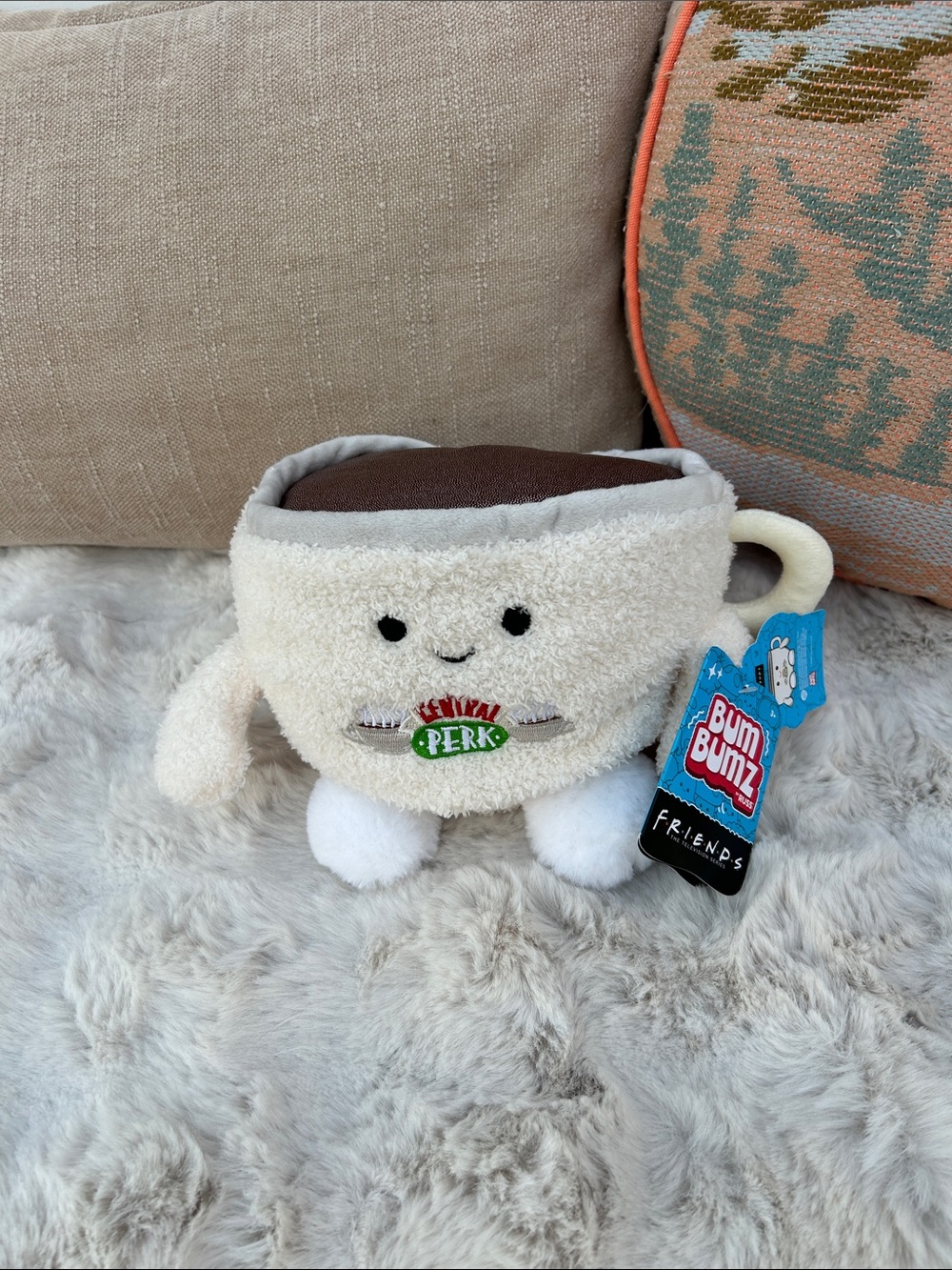 Bum Bumz Authentic new with tags Central Perk Plush Coffee Mug Toy - Cream